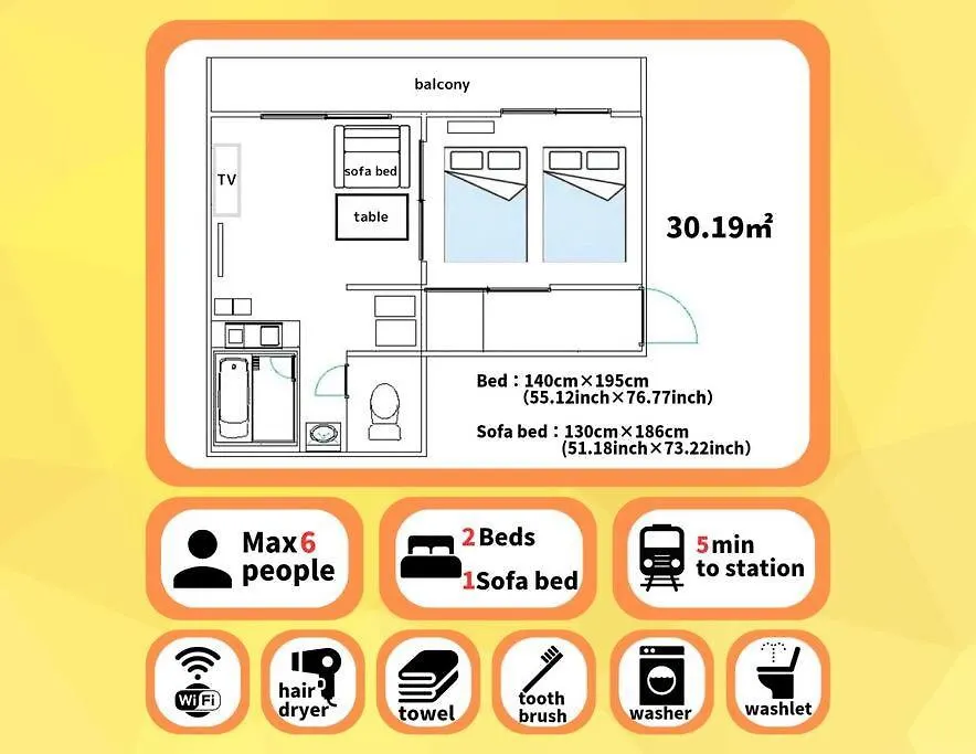 Guest House Kuromon400,徒歩すぐ黒門市場,難波,道頓堀近く Osaka Japan
